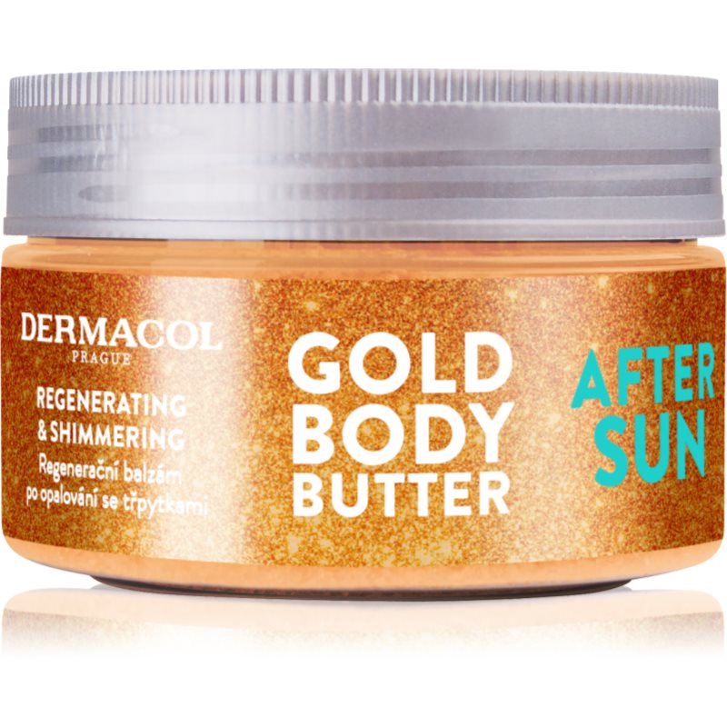 Dermacol After Sun regenerierende Creme für den Körper mit Glitzerteilchen 200 g