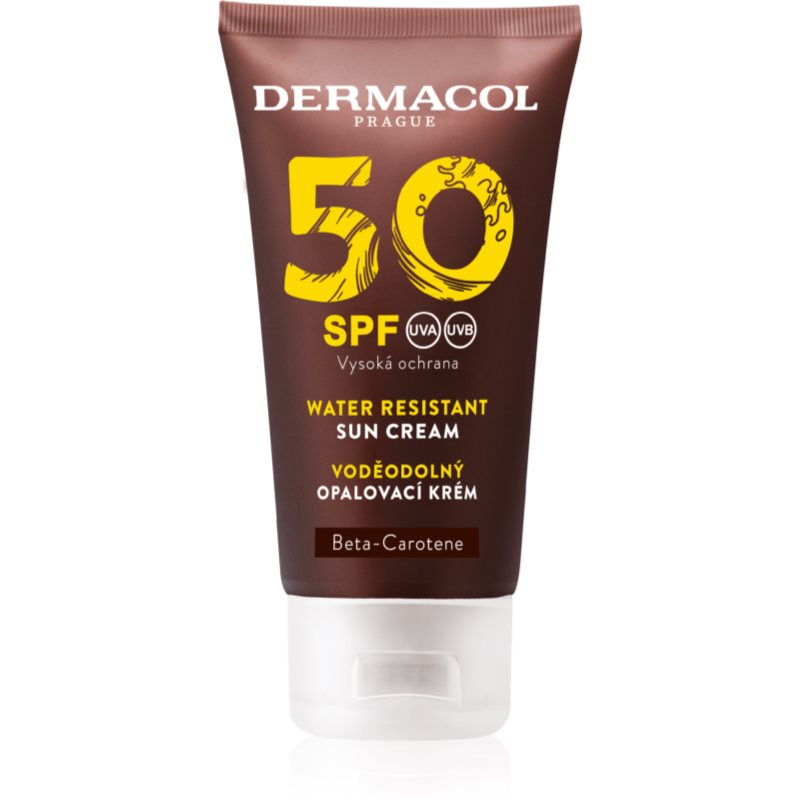 Dermacol Sun Water Resistant wasserfeste Bräunungscreme für das Gesicht SPF 50 50 ml