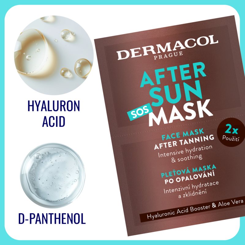 Dermacol After Sun beruhigende und hydratisierende Maske nach dem Sonnen 2x8 ml