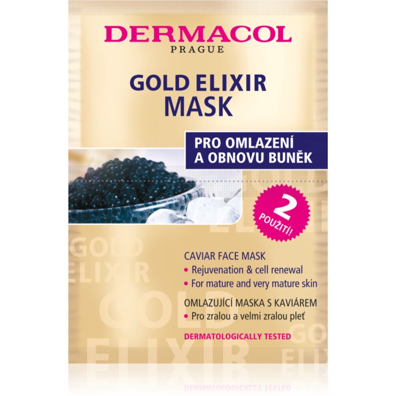 Dermacol Gold Elixir маска для шкіри обличчя з екстрактом ікри 2x8 гр