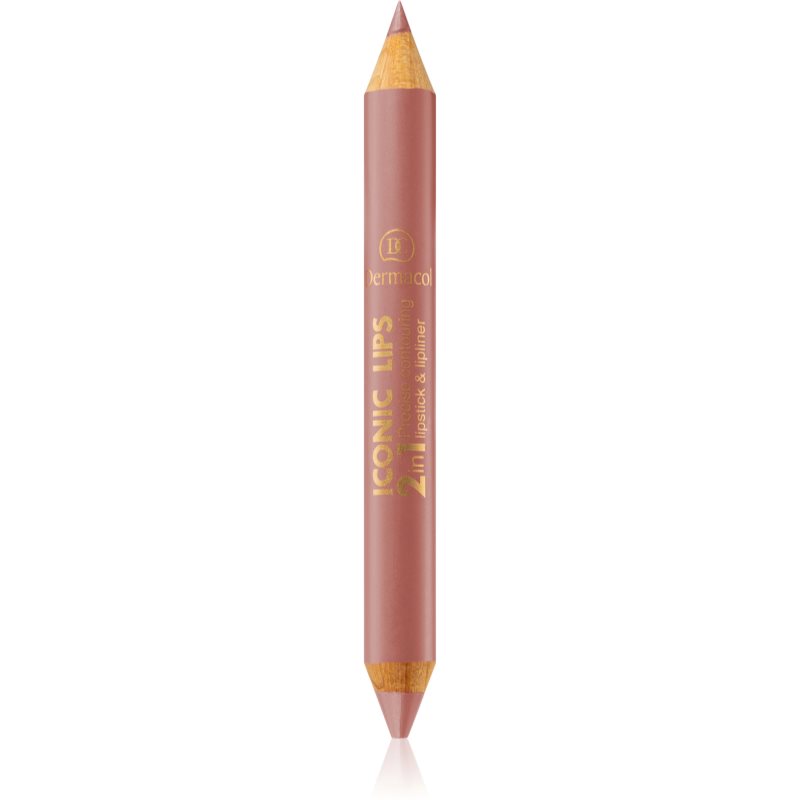 Dermacol Iconic Lips rúž a kontúrovacia ceruzka na pery 2 v 1 odtieň 01 10 g