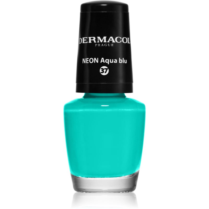 Dermacol Neon неоновий лак для нігтів відтінок 37 Aqua Blu 5 мл