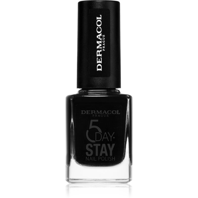 Dermacol 5 Day Stay long-lasting nail polish shade 55 Black Onyx 11 ml
