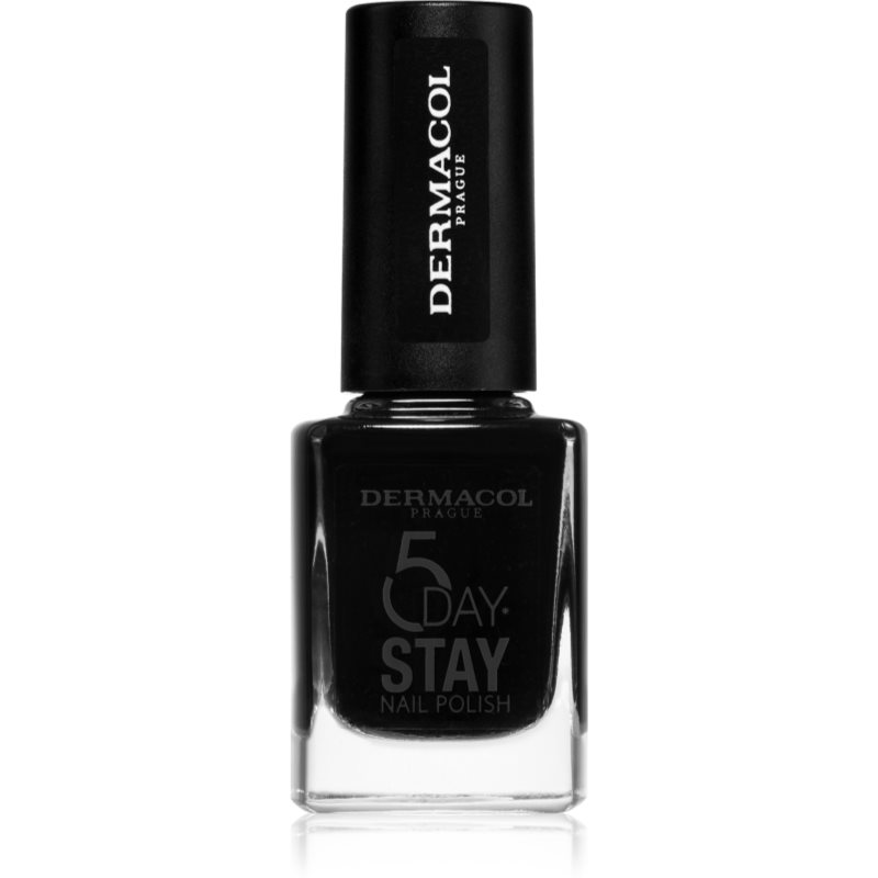 Dermacol 5 Day Stay високостійкий лак для нігтів відтінок 55 Black Onyx 11 мл