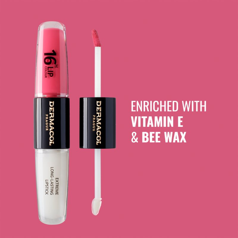 Dermacol 16H Lip Colour dlouhotrvající rtěnka a lesk na rty odstín 16 Classy Sassy 2x4 ml (obrázek 10)