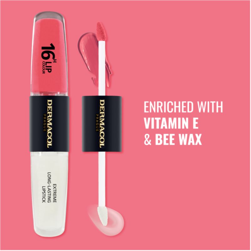 Dermacol 16H Lip Colour стійка помада та блиск для губ відтінок 26 2x4 мл