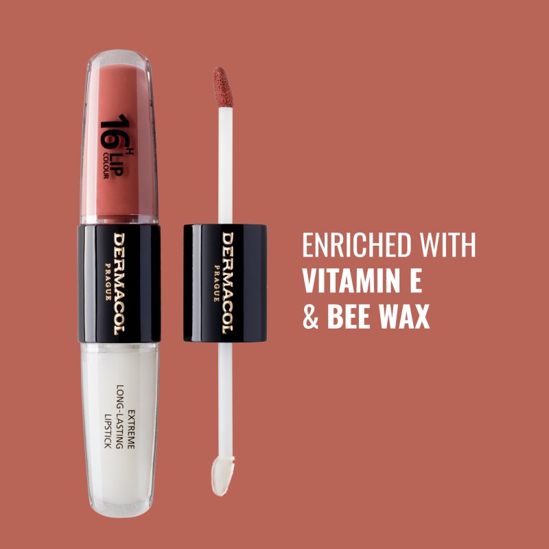 Dermacol 16H Lip Colour dlouhotrvající rtěnka a lesk na rty odstín 31 Instant Match 2x4 ml (obrázek 7)