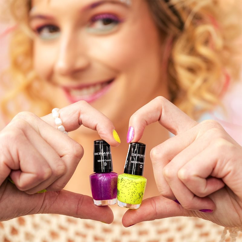 Dermacol Neon neonfarbener Nagellack Farbton 44 Poppy Yellow 5 ml