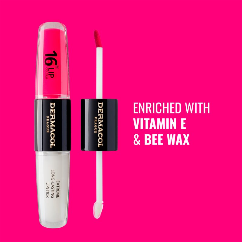 Dermacol 16H Lip Colour dlouhotrvající rtěnka a lesk na rty odstín 38 2x4 ml (obrázek 5)