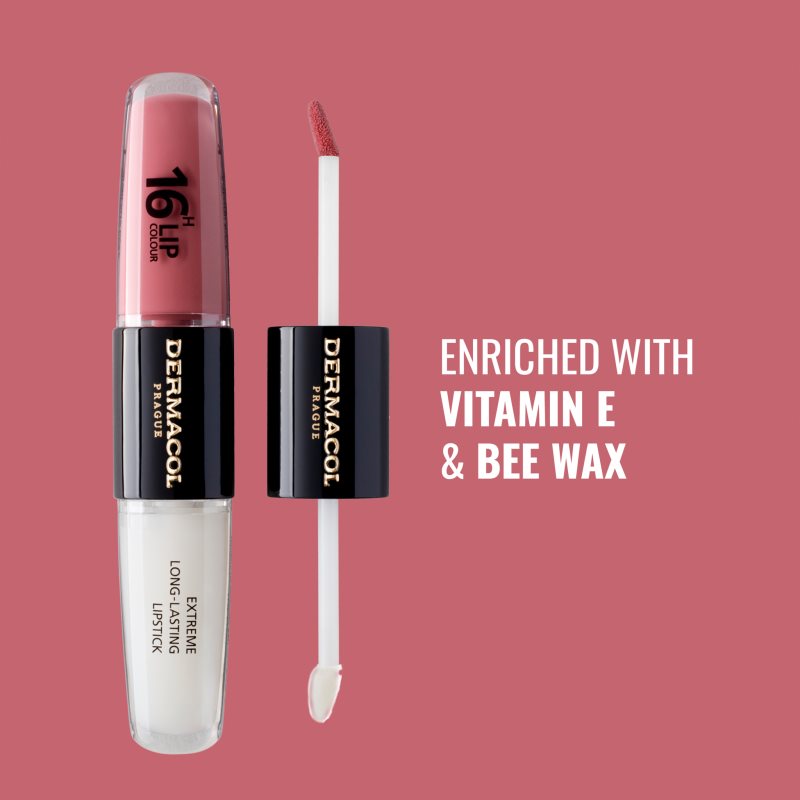 Dermacol 16H Lip Colour dlouhotrvající rtěnka a lesk na rty odstín 39 2x4 ml (obrázek 5)