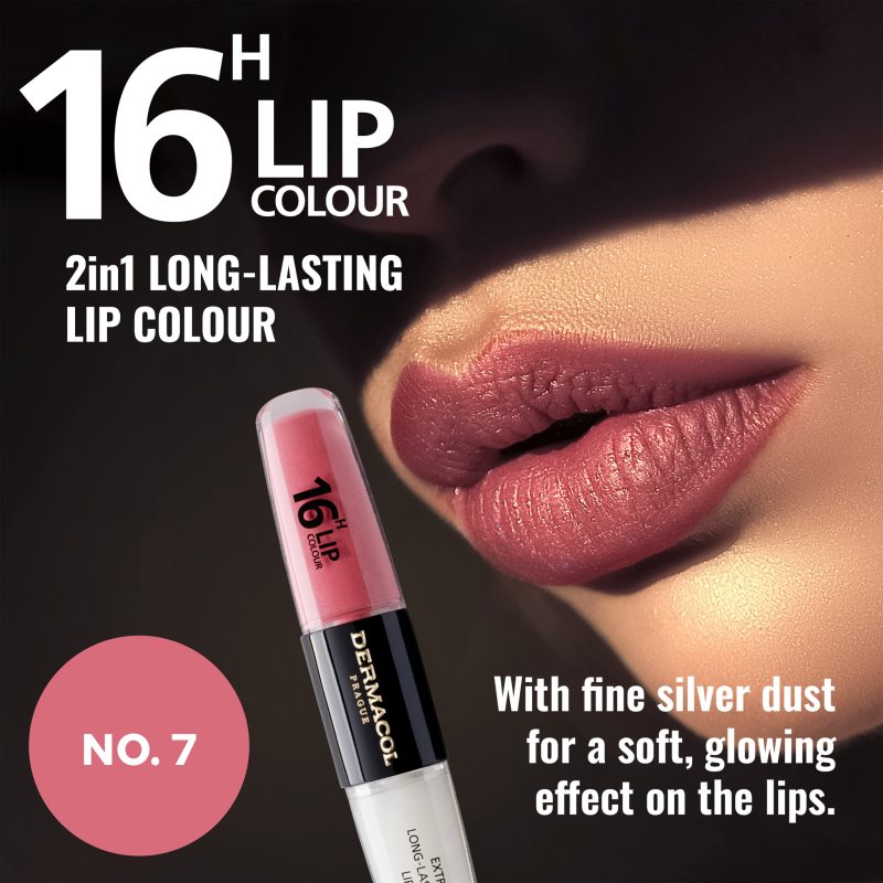 Dermacol 16H Lip Colour dlouhotrvající rtěnka a lesk na rty odstín 07 2x4 ml (obrázek 6)