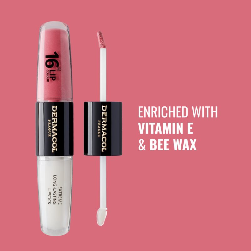 Dermacol 16H Lip Colour dlouhotrvající rtěnka a lesk na rty odstín 07 2x4 ml (obrázek 8)