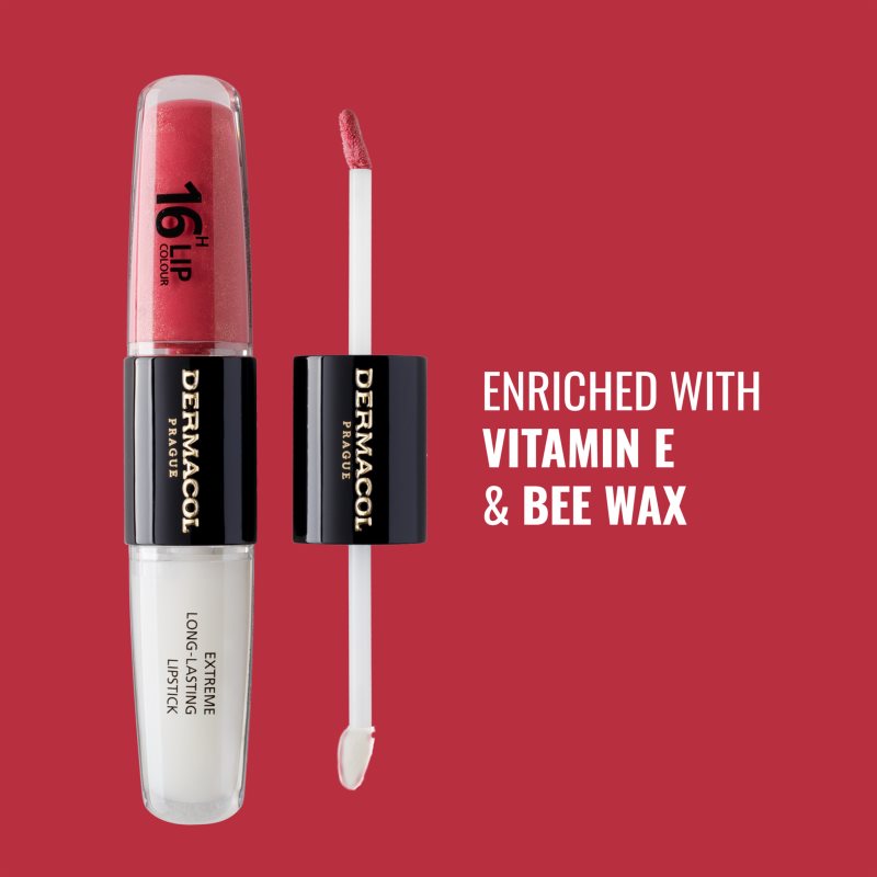 Dermacol 16H Lip Colour dlouhotrvající rtěnka a lesk na rty odstín 22 2x4 ml (obrázek 8)