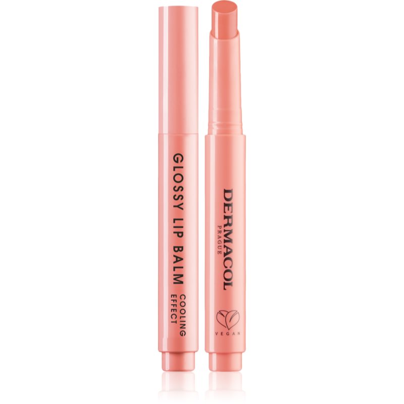 Dermacol Glossy Lip Balm pečující lesk na rty s chladivým účinkem vůně 03 Peach 2.2 g