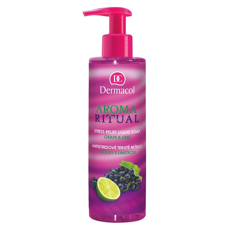 

Dermacol Aroma Ritual антистресове рідке мило з дозатором Grape & Lime