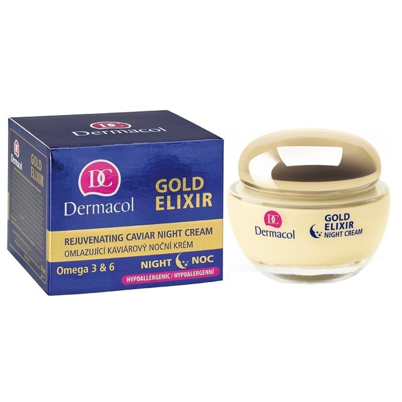 Dermacol Gold Elixir нічний омолоджуючий крем з екстрактом ікри 50 мл