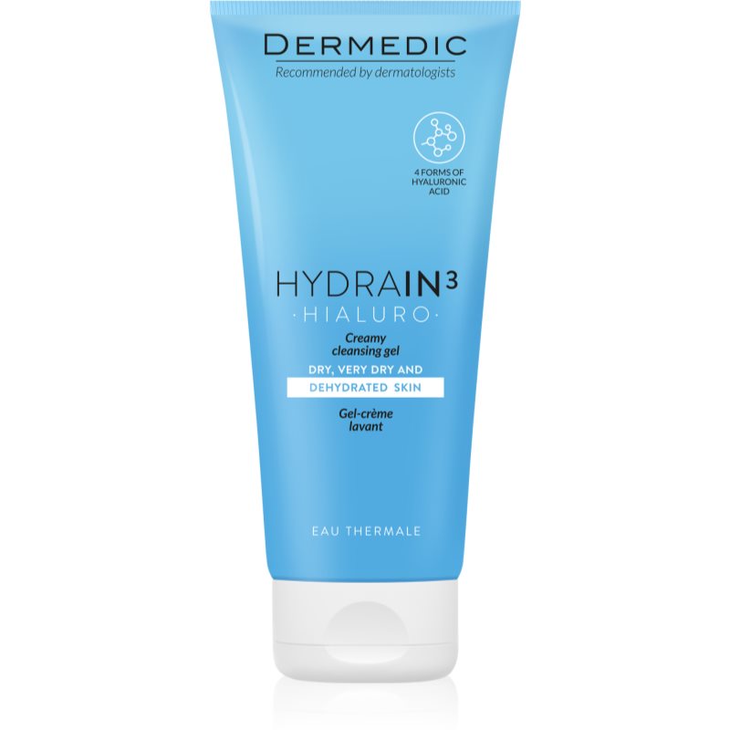 Dermedic Hydrain3 Hialuro Creamy Cleansing Gel for Dehydrated Dry Skin 200 ml
