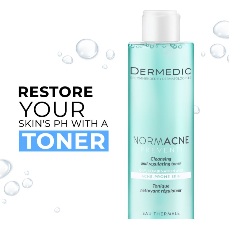Dermedic Normacne Preventi nyugtató tisztító tonik kombinált és zsíros bőrre 200 ml termék 2. képe