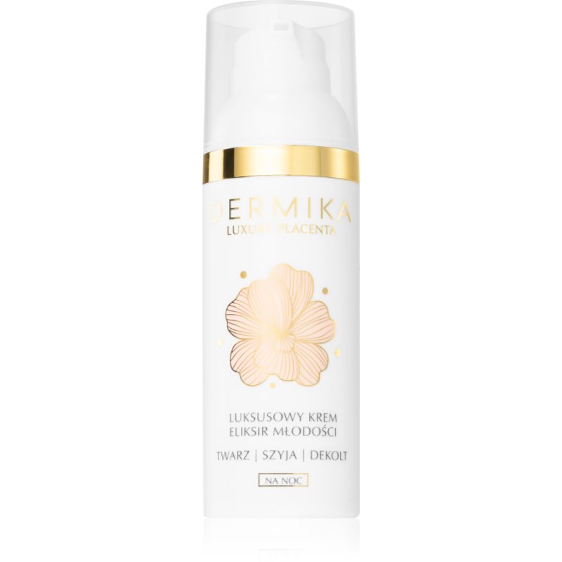 Dermika Luxury Placenta noćna krema za pomlađivanje za lice, vrat i dekolte 50 ml
