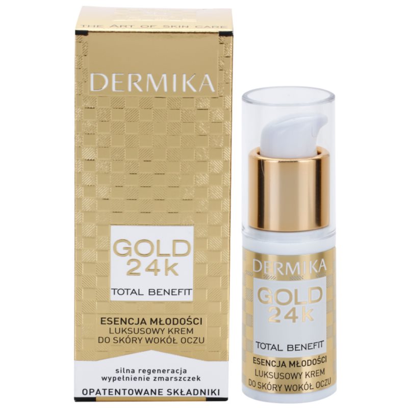 Dermika Gold 24k Total Benefit омолоджуючий крем для шкріри навколо очей 15 мл