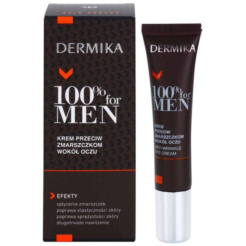 Dermika 100% For Men крем проти зморшок для шкіри навколо очей 15 мл