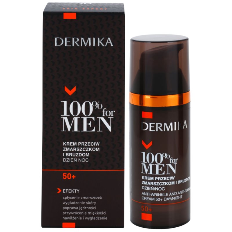 Dermika 100% For Men крем проти глибоких зморшок 50+ 50 мл
