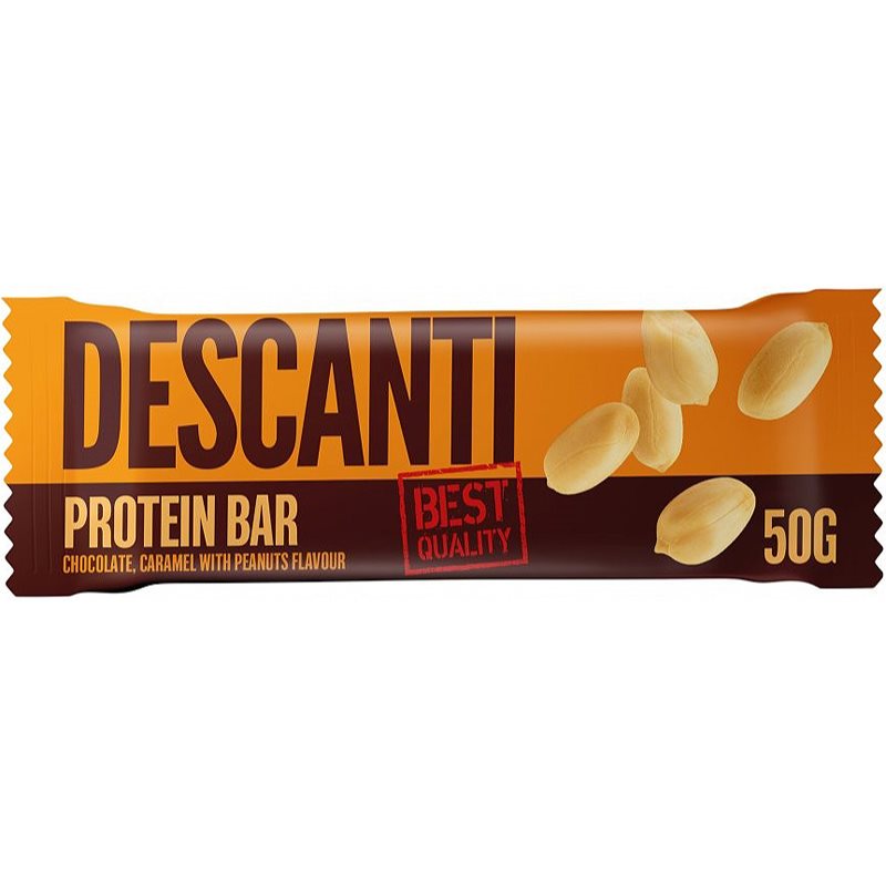 Descanti Protein Bar proteinová tyčinka příchuť Chocolate, Caramel, Peanuts 50 g