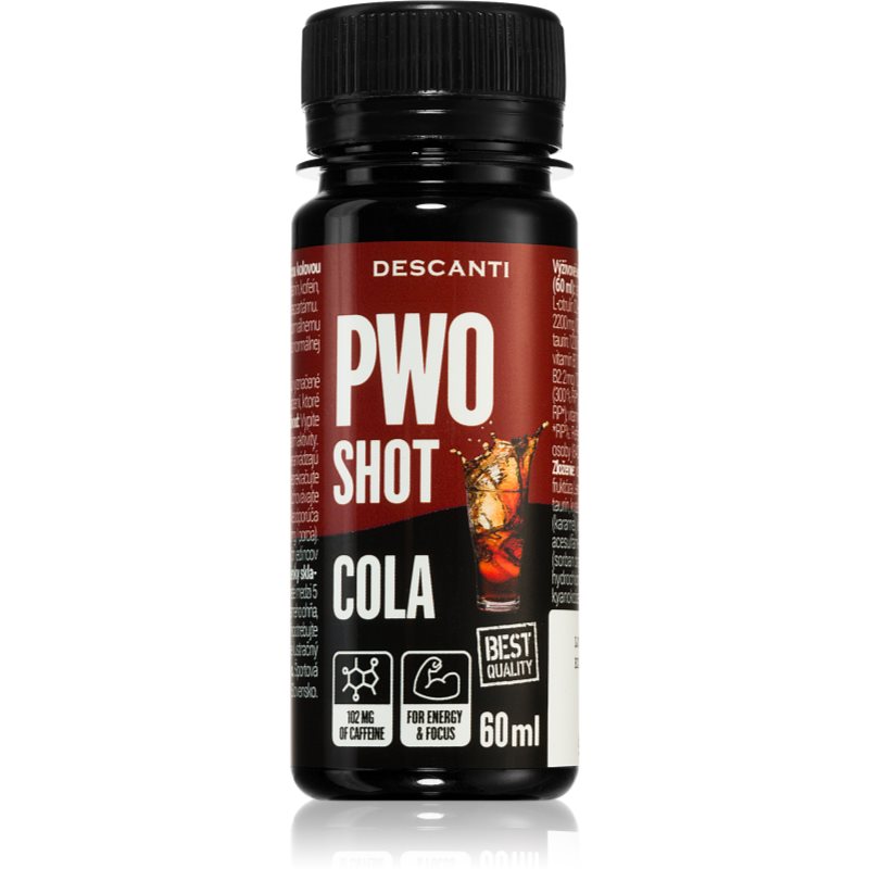 E-shop Descanti PWO Shot podpora sportovního výkonu příchuť Cola 60 ml