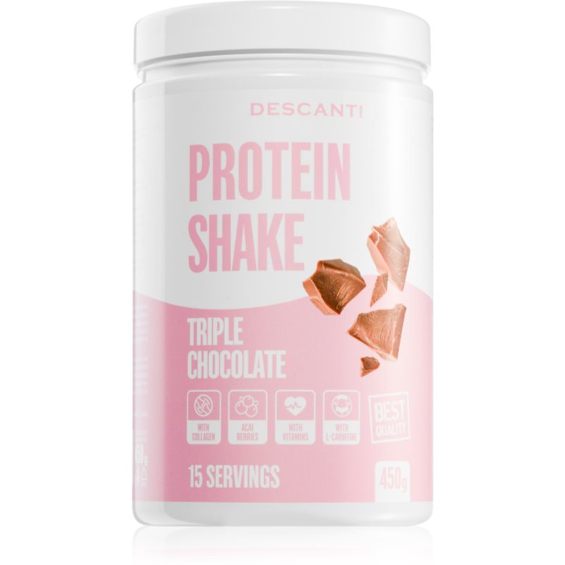 Descanti Protein Shake prášek na přípravu nápoje s proteinem příchuť Triple Chocolate 450 g