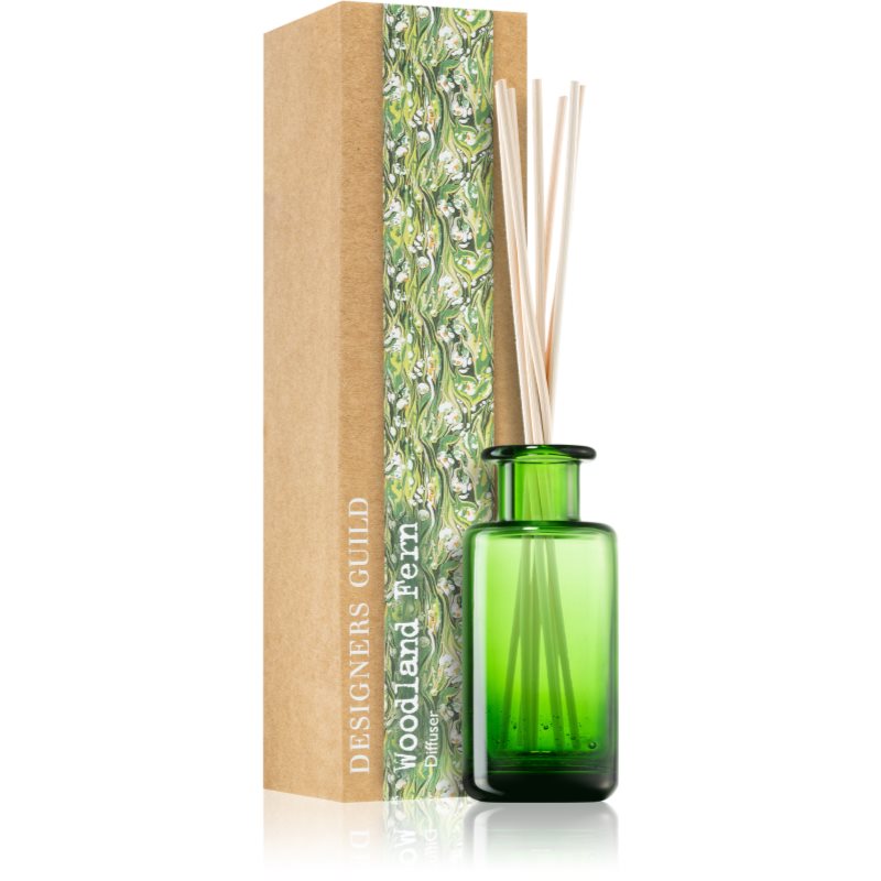 Designers Guild Woodland Fern Glass Aroma Diffuser With Refill (alcohol Free) 100 Ml