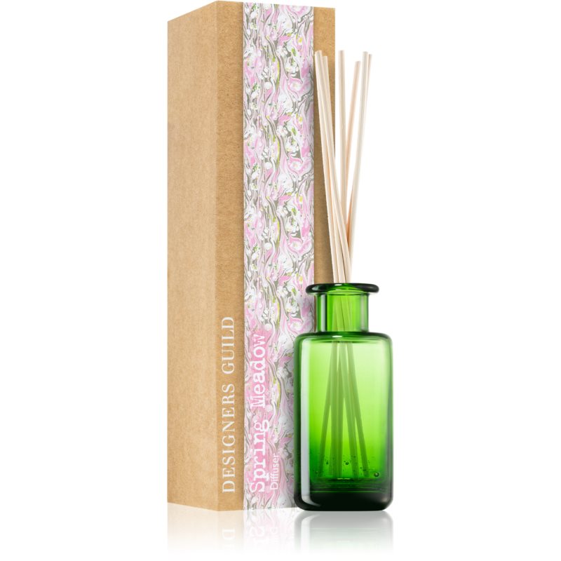 Designers Guild Spring Meadow Glass Aroma Diffuser With Refill (alcohol Free) 100 Ml