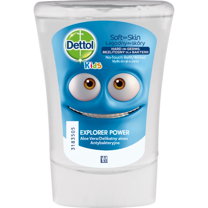 Dettol Soft on Skin Kids atsarginis įdėklas į bekontaktį muilo dozatorių Explorer Power 250 ml