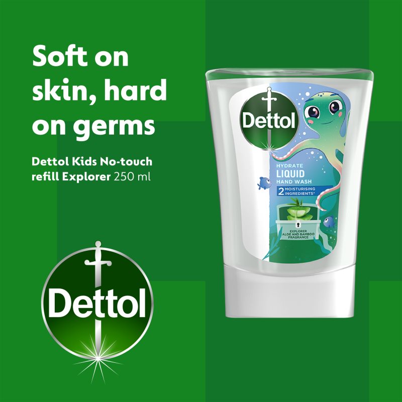 Dettol Soft On Skin Kids Explorer Power наповнювач для безконтактного дозатора мила 250 мл