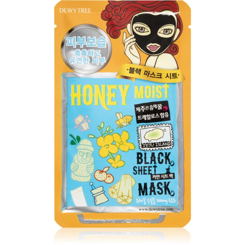 Dewytree Black Mask Honey Moist vyživujúca plátienková maska 30 g