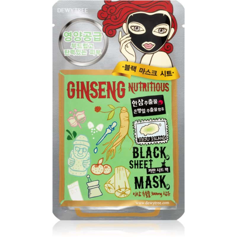 Dewytree Black Mask Ginseng поживна косметична марлева маска 30 гр