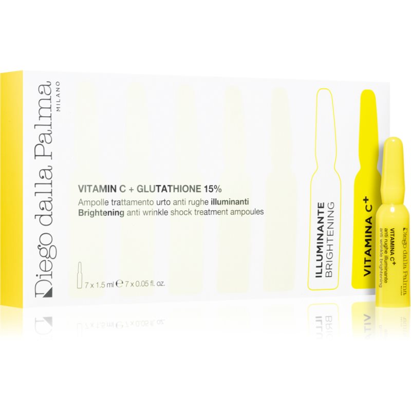 Diego dalla Palma Vitamin C + Glutathione 15% ampuly proti vráskam a tmavým škvrnám 7x1,5 ml