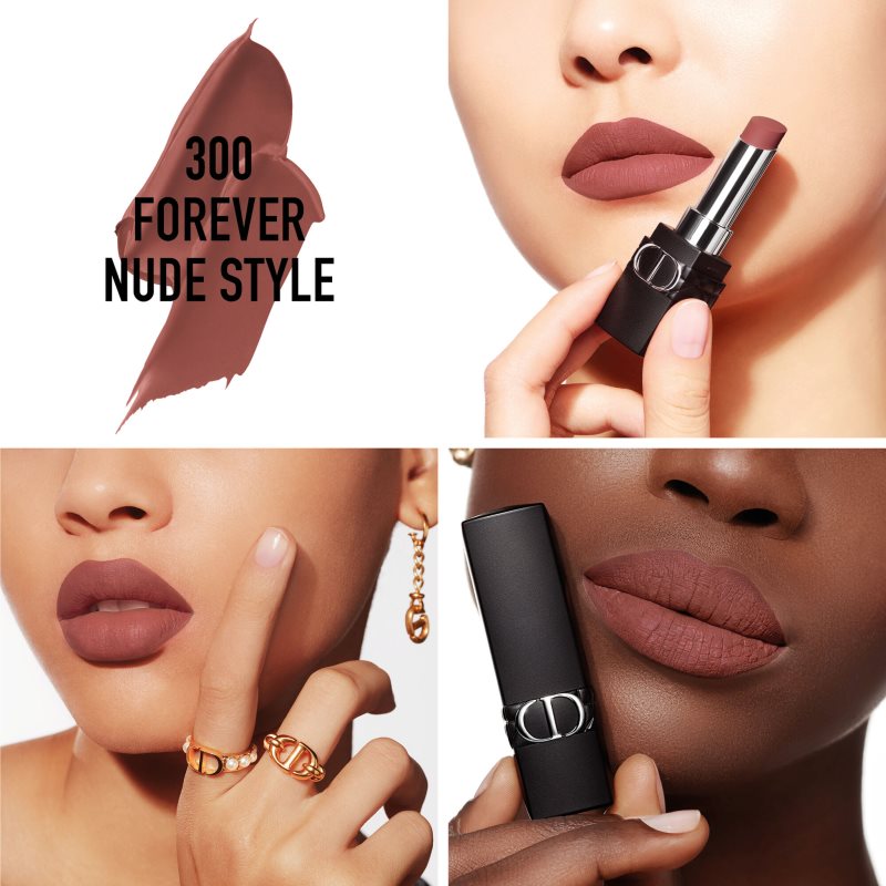 DIOR Rouge Dior Forever Transfer-Proof Lipstick - Ultra Pigmented Matte - Bare-Lip Feel Comfort Shade 300 Forever Nude Style 3,2 G