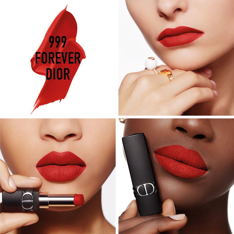 DIOR Rouge Dior Forever Transfer-Proof Lipstick - Ultra Pigmented Matte - Bare-Lip Feel Comfort Shade 999 Forever Dior 3,2 G