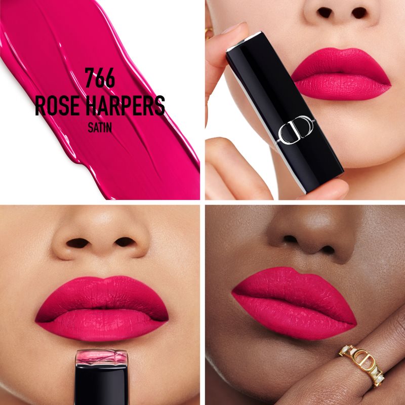 DIOR Rouge Dior long-lasting lipstick refillable shade 766 Rose Harpers Satin 3.5 g