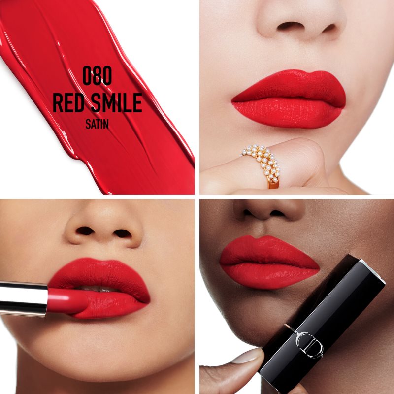 DIOR Rouge Dior The Refill стійка помада змінне наповнення відтінок 080 Red Smile Satin 3,5 гр