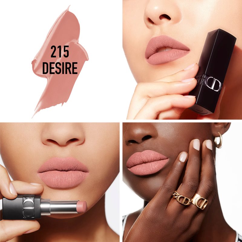 DIOR Rouge Dior Forever Transfer-Proof Lipstick - Ultra Pigmented Matte - Bare-Lip Feel Comfort Shade 215 Desire 3,2 G