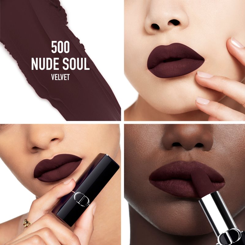 DIOR Rouge Dior The Refill Recharge De Rouge à Lèvres - 2 Finis : Velvet Et Satin Teinte 500 Nude Soul Velvet 3,5 G