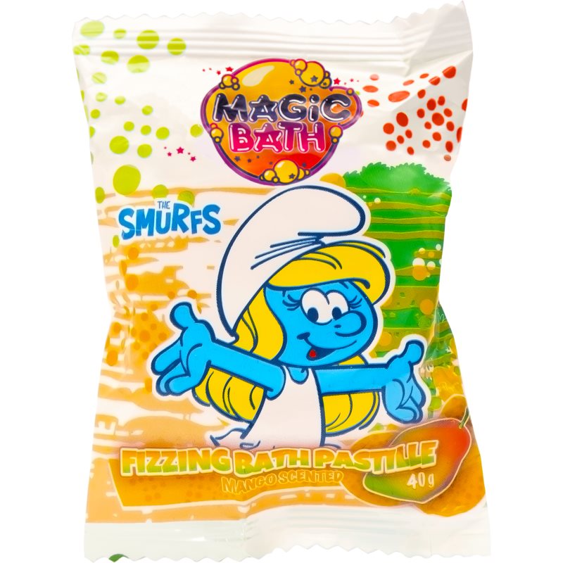 Disney Smurfs barevné šumivé tablety do koupele Mango 1 ks