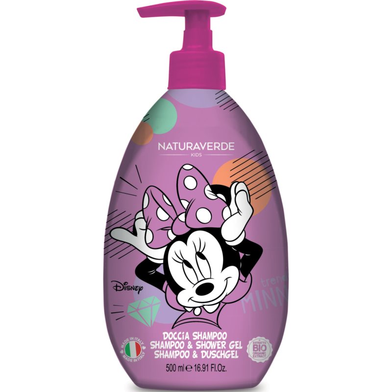 E-shop Disney Minnie Mouse Shampoo & Shower Gel šampon a sprchový gel 2 v 1 pro děti Sweet strawberry 500 ml