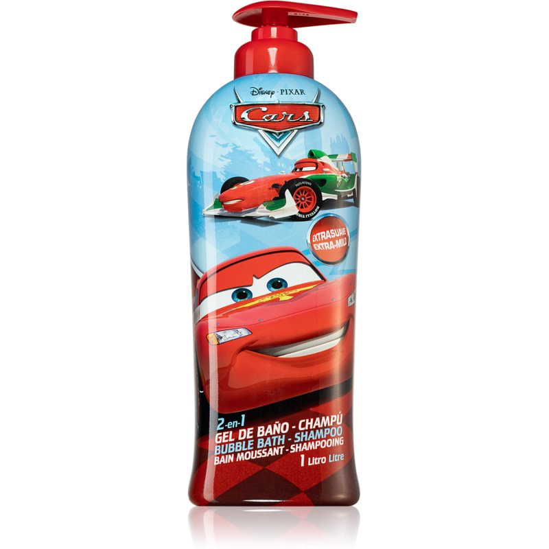 Disney Cars pena do kúpeľa a čistiaci gél 2 v 1 pre deti 1000 ml