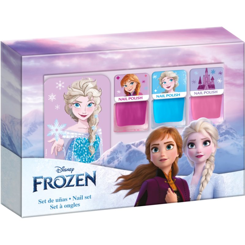 Disney Frozen Nail Set conjunto de esmaltes de uñas para niños 3y+ Pink, Blue, Pink 3x4.5 ml