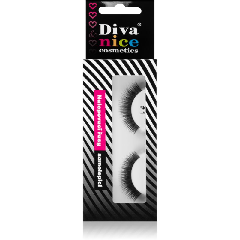 Diva & Nice Cosmetics Accessories stick-on eyelashes from human hair No. 1 1 pc
