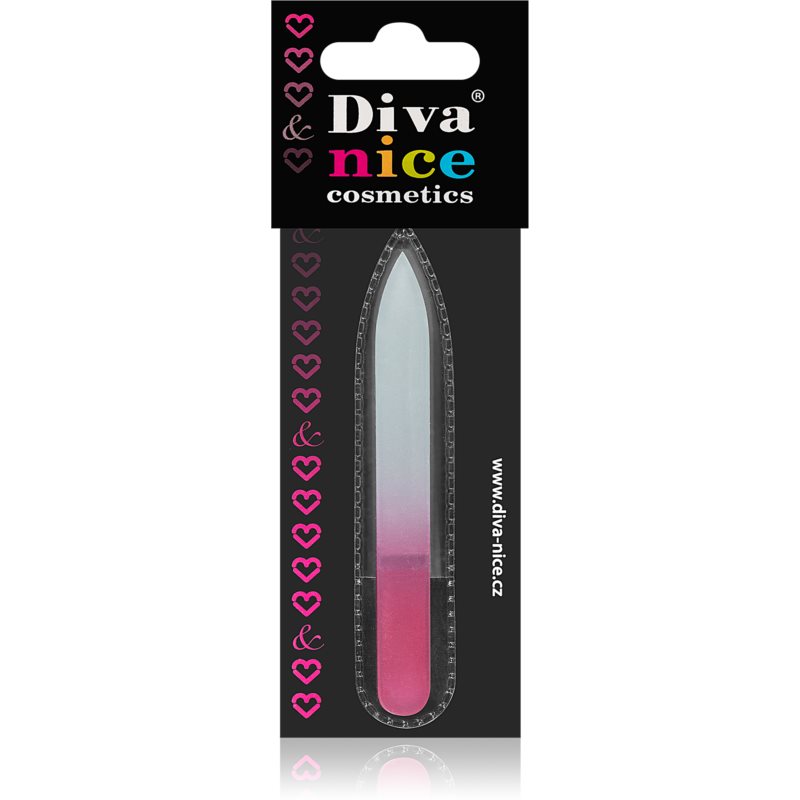 Diva & Nice Cosmetics Accessories sklený pilník na nechty malý Pink
