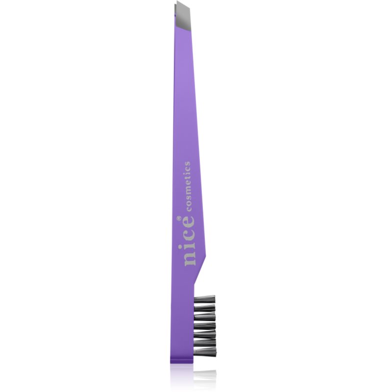 Diva & Nice Cosmetics Accessories pinzeta šikmá s kartáčkem Purple 1 ks