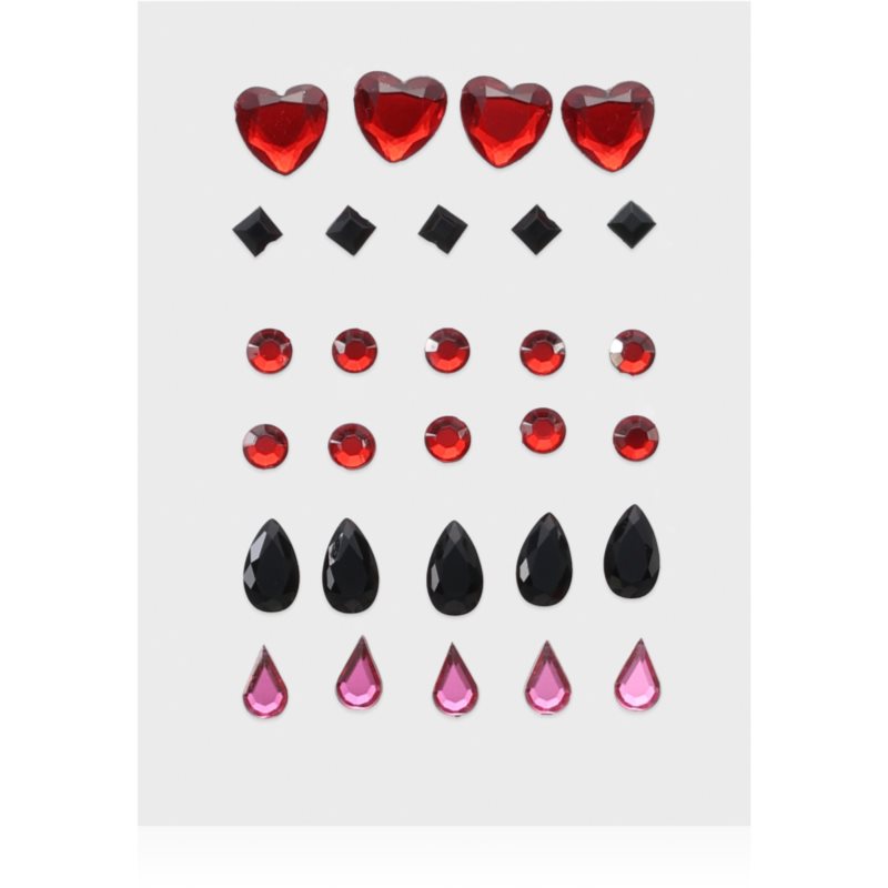 Diva & Nice Cosmetics Face Stones nálepky na obličej Black & Red 35 ks